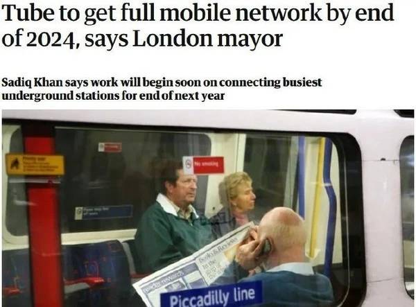 倫敦地鐵終于要有手機信號了，2024年全覆蓋4G! 